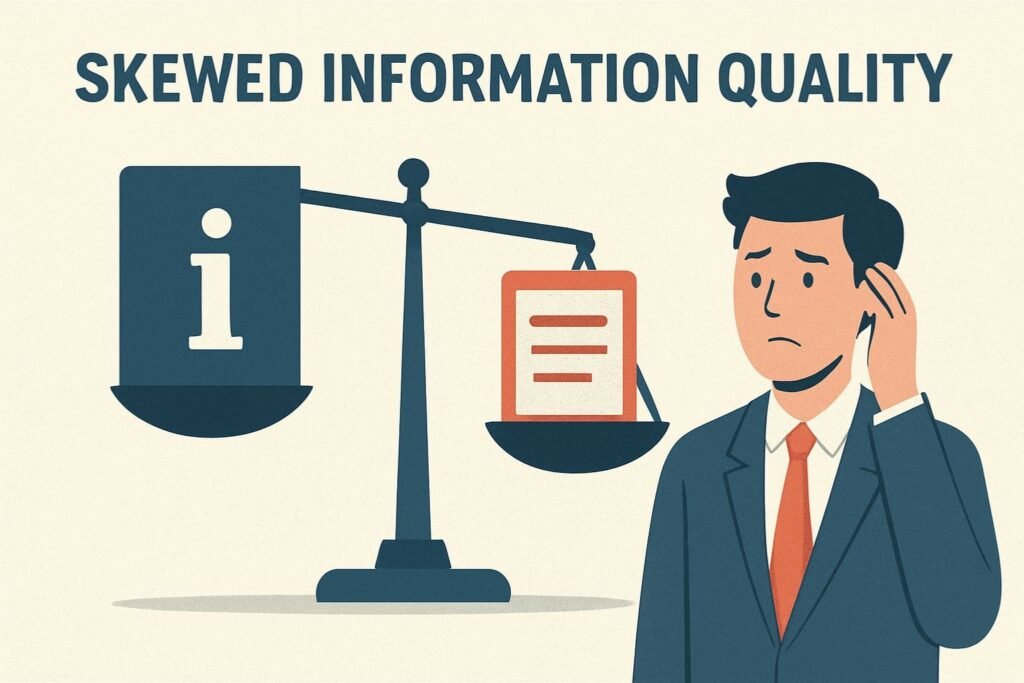 This image is about the impact of google ai overview with skewed information quality