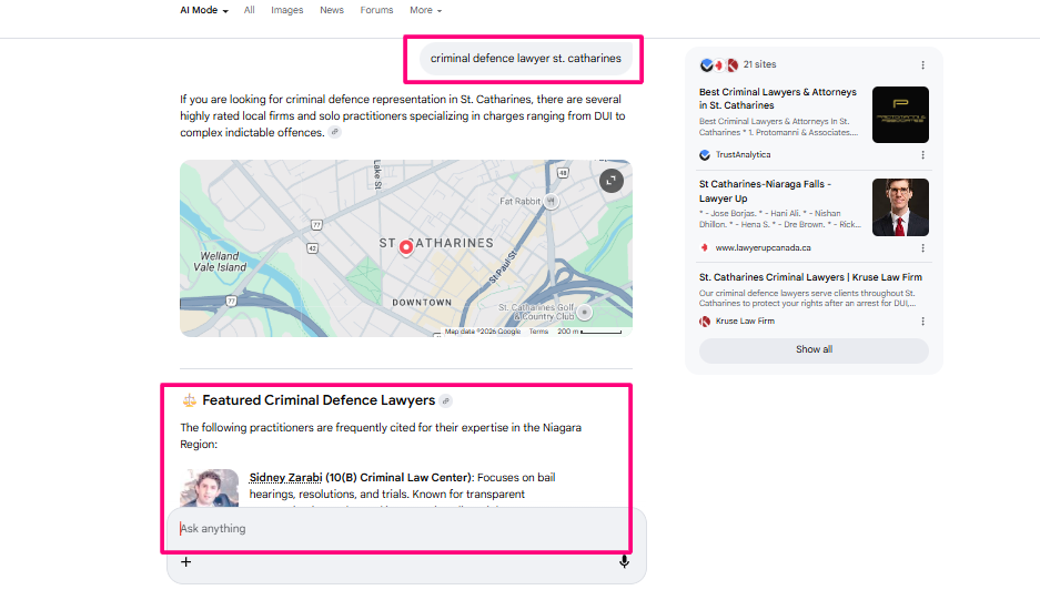Criminal defense lawyer AI ranking proof
